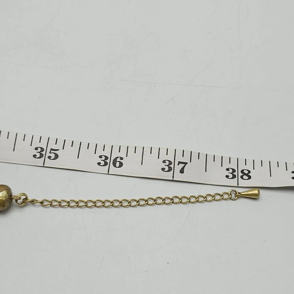 Gold Tone Ciprani Necklace Mixed Beads Geometric Shapes By Lia Sophia 37 Inches
